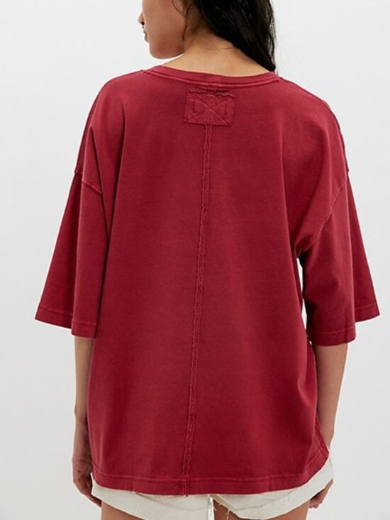 NWT We The Free Perfect Oversized Tee in Retro Red - Size Small - Picture 4 of 12